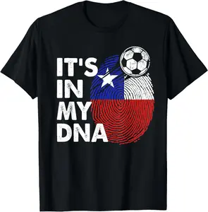 100%cotton Chile In My DNA Chilean Flag Team Chile T-Shirt
