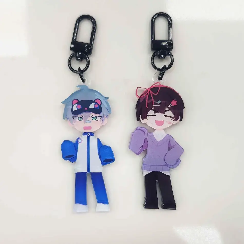 Die-Cut Character Acrylic Keychains, Aesthetic Accessory for Backpacks and Keys, random 1 pack