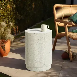 Lea Cement Outdoor Side Table