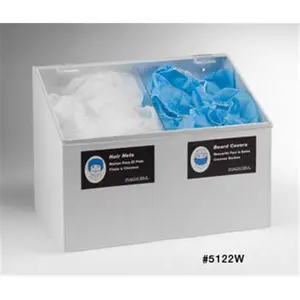 RackEm Racks  2-Compartment Dispenser Hair Net-Beard Cover-Shoe Cover