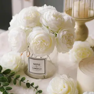 30-Piece Artificial Peony Flower Set, Wedding Party Decorations, Cake Topper, Home Living Room Table Centerpiece, Fall Decoration