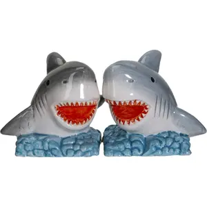 Shark Jaws King of the Ocean Ceramic Salt and Pepper Shakers Set