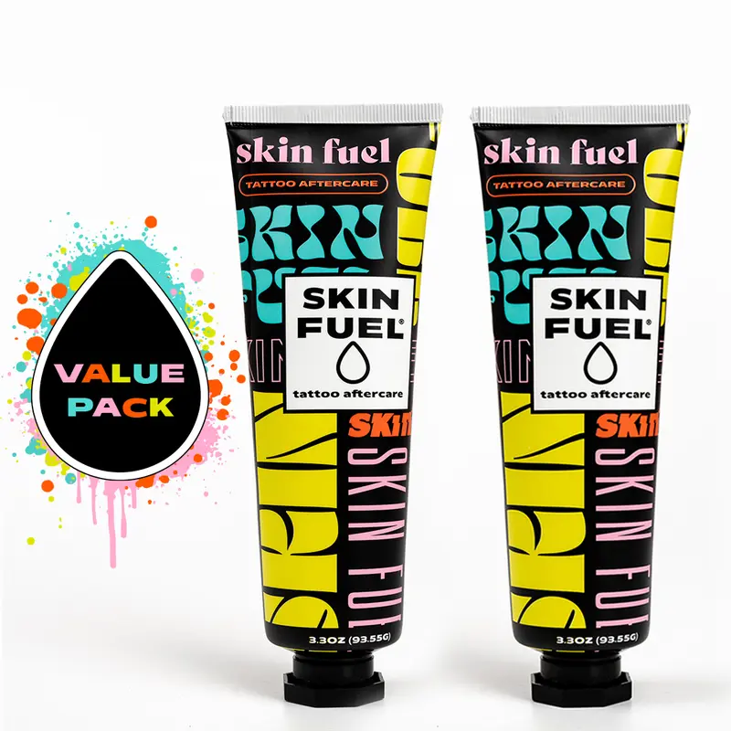 Skin Fuel Tattoo Aftercare Cream – Tattoo Healing Ointment with Shea Butter, St. John’s Wort & Lavender, Hydrating Tattoo Cream for New & Old Ink, Multipurpose Aftercare, 2-Pack of 3.3oz Each