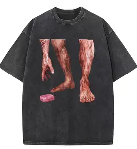 2D Flat Human Legs And Hand With Soap Print Oversized T-Shirt Acrylic Pendant Ornament For Home Decor & Fashion Statement Halloween Gift For Friends