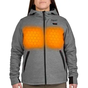 Milwaukee Women's Medium M12 12-Volt Lithium-Ion Cordless Gray Heated Jacket Hoodie Kit