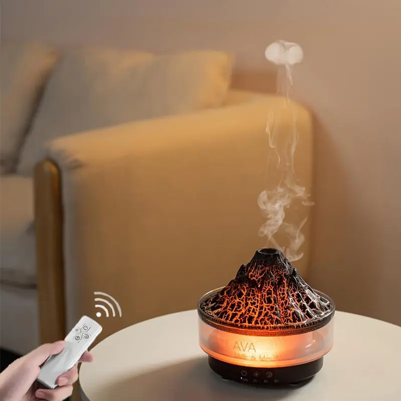 260ML Volcano Oil Humidifier, Rechargeable Aroma Diffuser with Remote Control, Ultrasonic Aromatherapy Machine, Home Office Air Humidifier, Desk Humidifiers For Office, Aromatherapy Diffuser, Fragrance Machine, Perfect Gifts For Men/Women
