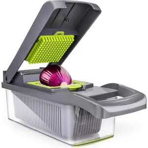 Amazing Garden Vegetable Cutter Slicer And Dicer with Stainless Steel Blades and 7 Interchangeable Cutting Blades - Kitchen