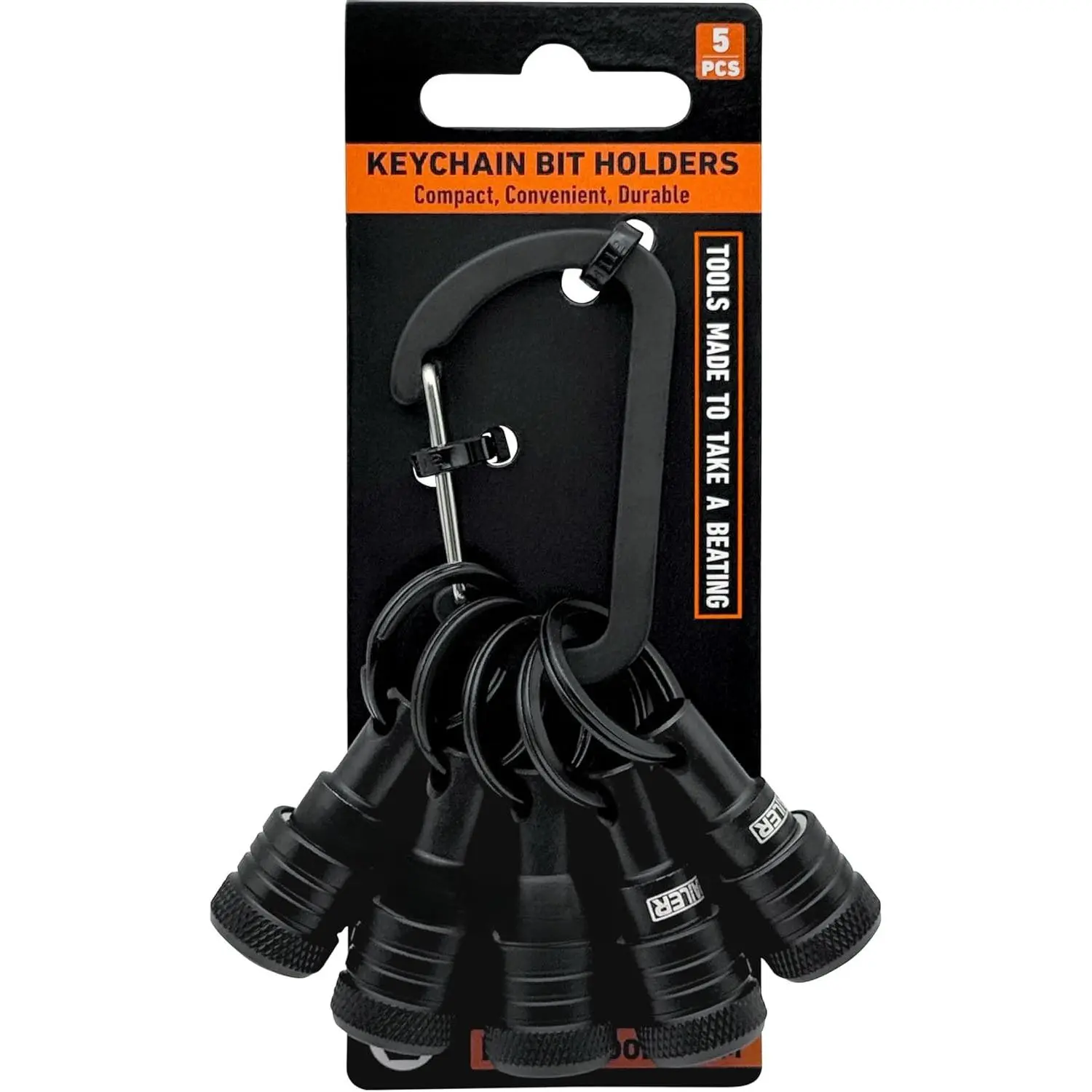Bit Holder  5 count - 1/4 inch Hex Shank Bit Holders - Quick Release Bit Holder For Nut Driver,  & Drill Bits w/Key Chain Carabiner