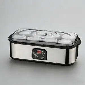 8 Glass Jar Electric Yogurt Maker with Fully Adjustable Fermentation Settings for Customizable Yogurt Making Perfect for Home Use