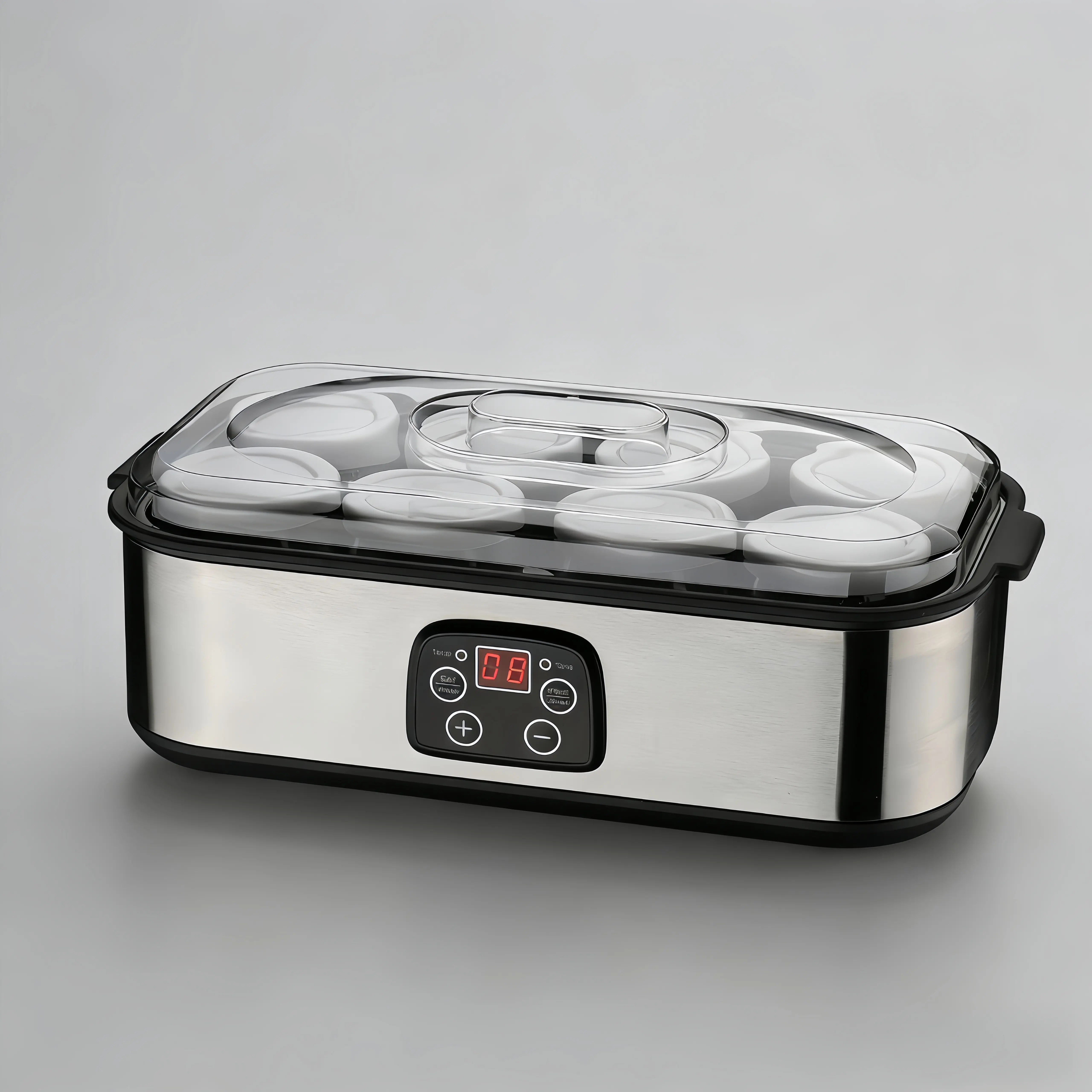 8 Glass Jar Electric Yogurt Maker with Fully Adjustable Fermentation Settings for Customizable Yogurt Making Perfect for Home Use