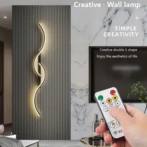 1-piece USB upgraded charging wall lamp 60/80CM - stepless dimming - with remote control -4000mAh aluminum charging wall lamp suitable for living room, bedroom, office, TV background wall decoration