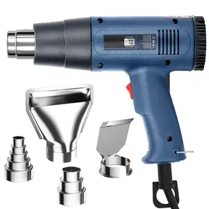 2500W LCD Heat Gun, Heavy Duty Fast Heating Hot Air Gun Kit Dual-temperature Setting, Hot Heat Gun with Overheat Protection, with 63inch Cord & Reflector Nozzle for Crafting, Vinyl Wrap, Embossing, Shrink Tubing/Wrapping, Auto Body Work,Epoxy Resin,Crafts