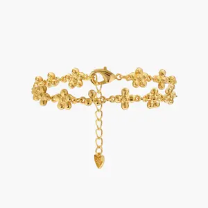 en route Gold Daisy Molecule Bracelet, Minimalist Jewelry Designed for Stacking, Versatile Chic Piece for Set Styling, Layered Outfits & Everyday Wear