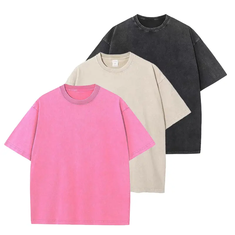 ONE Four pack oversized men’s T shirts — retro, thick cotton athletic tees suitable for the gym, washed for a distressed look Graphic Casual