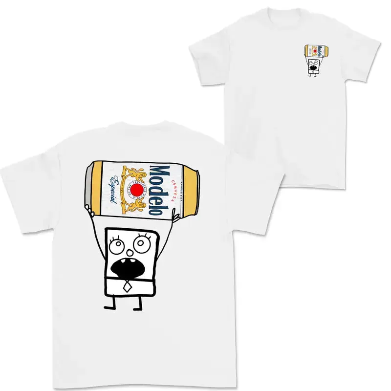 Doodlebob Modelo Essential 2 Sided T-Shirt  Funny Drinking T-Shirt  Summer T-Shirt  Full Color  Unisex  Perfect Gift for Men & Women Menswear Top