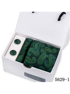 Men's Jacquard Technique Tie Set, Regular Width Striped Design, All-Season Business Attire, Ideal Gift for Special Occasions & Formal Wear, All seasons use