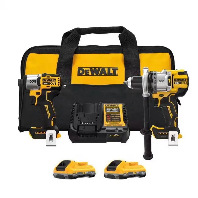 DEWALT 20V MAX Lithium-Ion Cordless 2-Tool Combo Kit with (2) 4.0 Ah Batteries, Charger and Kit Bag