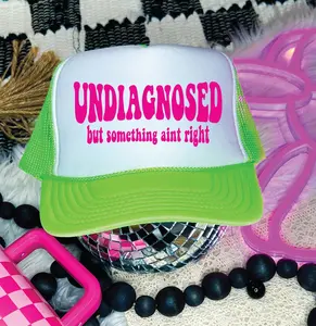 Undiagnosed- Neon Green & White Trucker Hat