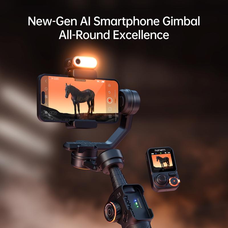 Hohem iSteady M7 AI Tracking Smartphone Gimbal Stabilizer 3-Axis with Magnetic Fill Light/AI Tracking Sensor for iPhone Android with 1/4-inch Color Tochscreen Display,Detachable Remote Controller, Max Payload 500g 2023 Upgraded Hohem iSteady M7 AI Tracking Smartphone Gimbal Stabilizer 3-Axis with Magnetic Fill Light/AI Tracking Sensor for iPhone Android with 1/4-inch Color Tochscreen Display,Detachable Remote Controller, Max Payload 500g 2023 Upgraded
