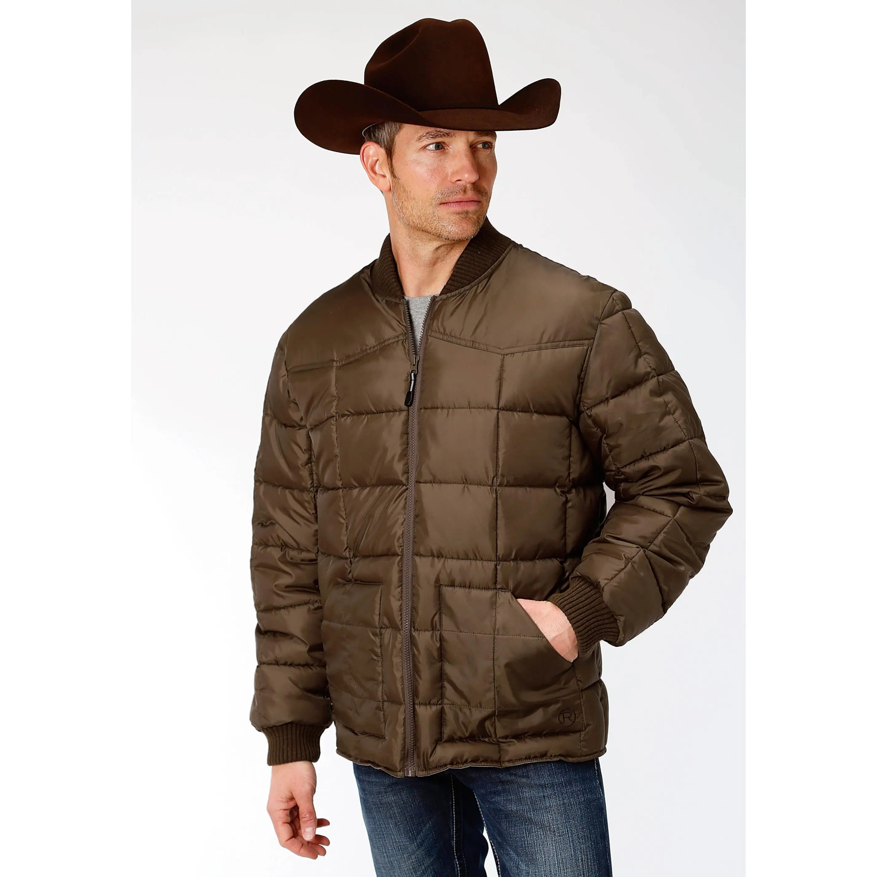 Men's Roper Brown Poly Filled Western Jacket