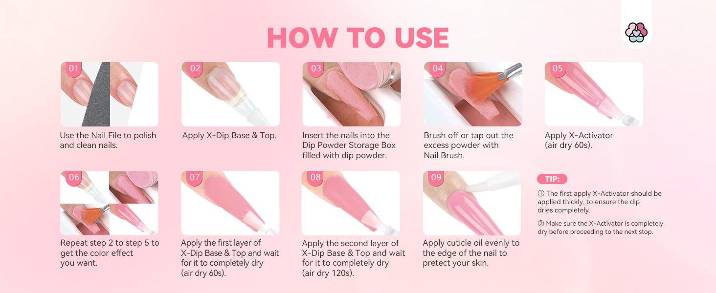 SAVILAND Dip Powder Nail Kit with Drill: 6 Color French Nail Art Perfect Beginners Set Features Pink Nude Glitter Clear Powder DIY Home Manicures