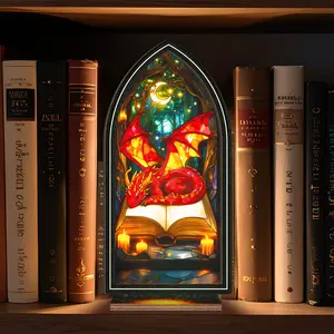 Fourth Wing Candle Holder, Dragon Book Nook Decor, Basgiath Fantasy Window Light, Wood Tealight Holder, Book Lover Gift, Bookshelf Trinkets, Bookish Items for Bookshelf