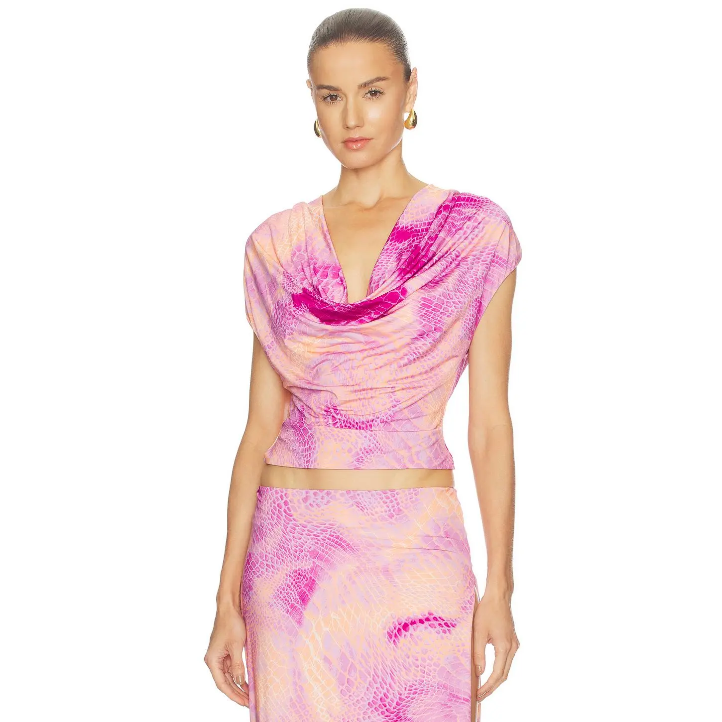 AFRM Dexter Top in Lavender Snake