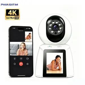 4K Baby/Pet Camera with 2.8" Screen, 360° Auto Tracking Night Vision cam , Two-Way Audio AI Alarm, Remote App Access for Home/Elder smart motion safety