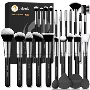 25 Pcs Professional  Makeup Kit, Include Foundation Powder Blush Concealers Eye shadows 21 Pcs Makeup Brushes and 2 Powder Puff, 2 Makeup Sponge
