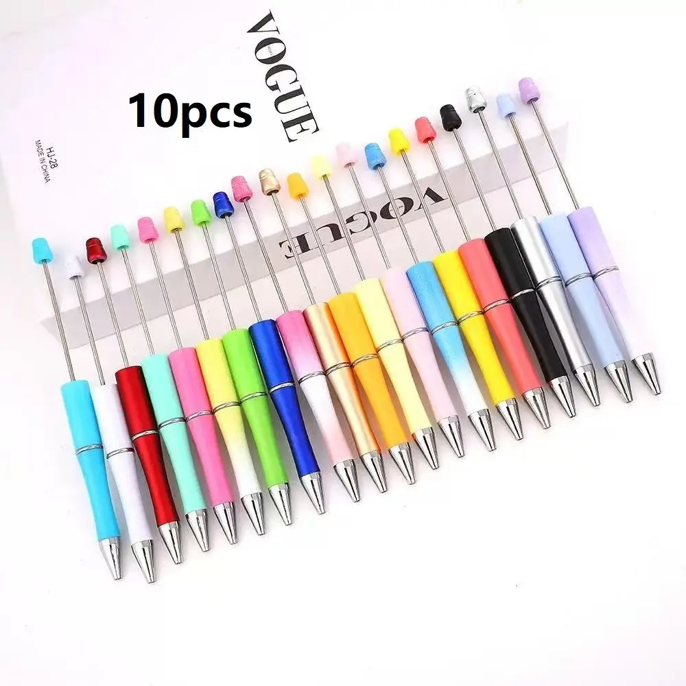 10-Pack Beaded Pen Set, Ink Mixed Beads Round Ballpoint Pens, Writing Pens, Unique Pens, Ballpen Set, Jewelry Gift, Office School Supplies, DIY Handmade Crafts