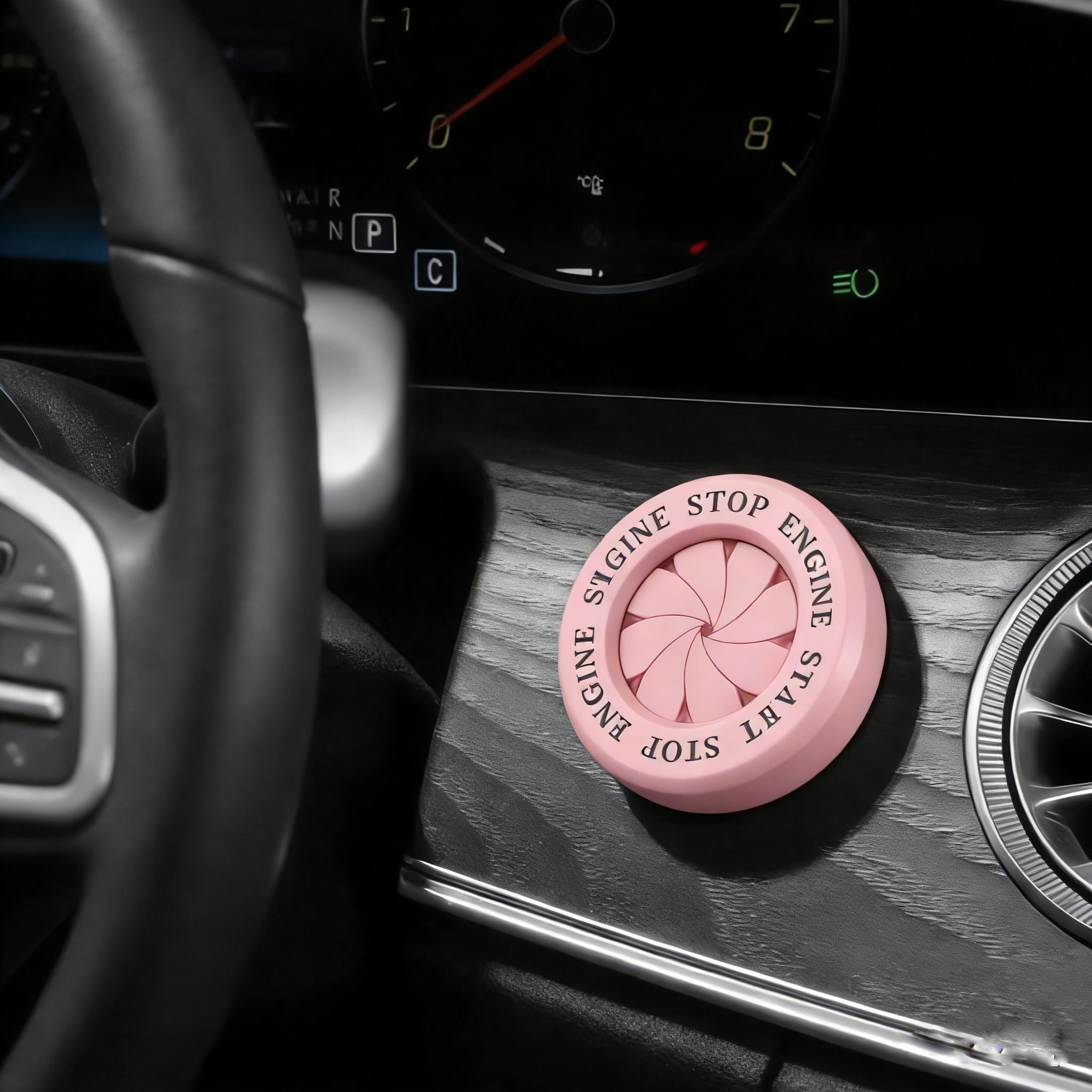 JOYTUTUS Ignition Device Decor Key Cover Car Interior Sticker for Motorcycle Lock Rotary Push To Start Button Cover Enhance Aesthetics