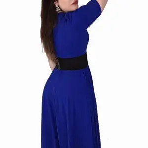 GINAPB1268-BU Womenswear  Pockets Spandex Crepe Dress