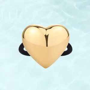 PAVOI Waterproof Chunky Metal Hair Band Ponytail Holders for Women - 14K Gold Plated Stainless Steel Statement Cuff Fashion Accessories - Stretchy Gold Hair Ties