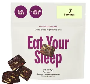 Sleep Bite: Gentle Night Aid - Supports Restorative Health, Sleep, & Mood - Non-Habit Forming - L-Theanine, Magnesium, Valerian Root - Chocolate Cherry