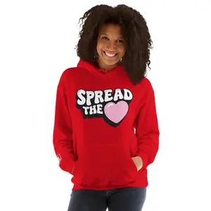 Spread the Love Unisex Hoodie - Soft 50% Cotton 50% Polyester with Double-Lined Hood & Front Pouch Pocket for Cozy Wear