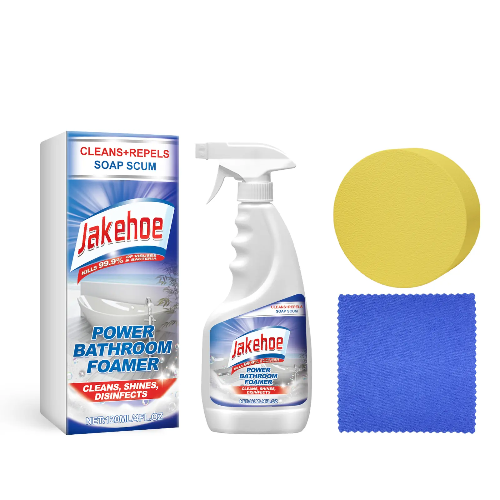 Household Cleaning Supplies Foam Spray All-Purpose Cleaner - Anti-Clogging, Odor Control Degreaser for Bathroom Toilet, Bathtub, Sink, Tile Stain Removal & Carpet Freshness