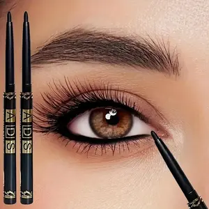 2pcs Black Eyeliner Pencils - Cosmetic, Waterproof, sweatproof, smudge-resistant, easy to twist and apply, create perfect eye makeup, long-lasting with a natural effect | Smooth application, suitable for all skin types, for daily and party use