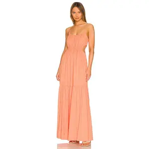 JONATHAN SIMKHAI Lisa Flowy Maxi Dress in Papaya