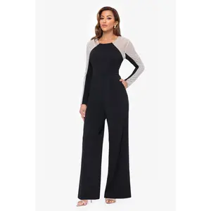 Xscape Evenings Long Sleeve Heat Stone Jumpsuit 6533X