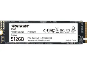 Patriot P300 M.2 2280 512GB PCIe Gen3 x4, NVMe 1.3 Internal Solid State Drive (SSD) P300P512GM28 Patriot P300 M.2 2280 512GB PCIe Gen3 x4, NVMe 1.3 Internal Solid State Drive (SSD) P300P512GM28