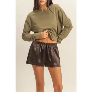 Satin Sweetie Shorts (DARK CHOCLATE)