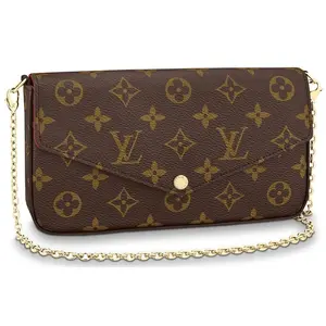 Louis Vuitton Felicie Pochette Monogram Canvas and Leather Three-in-One Chain Bag for Women in Brown