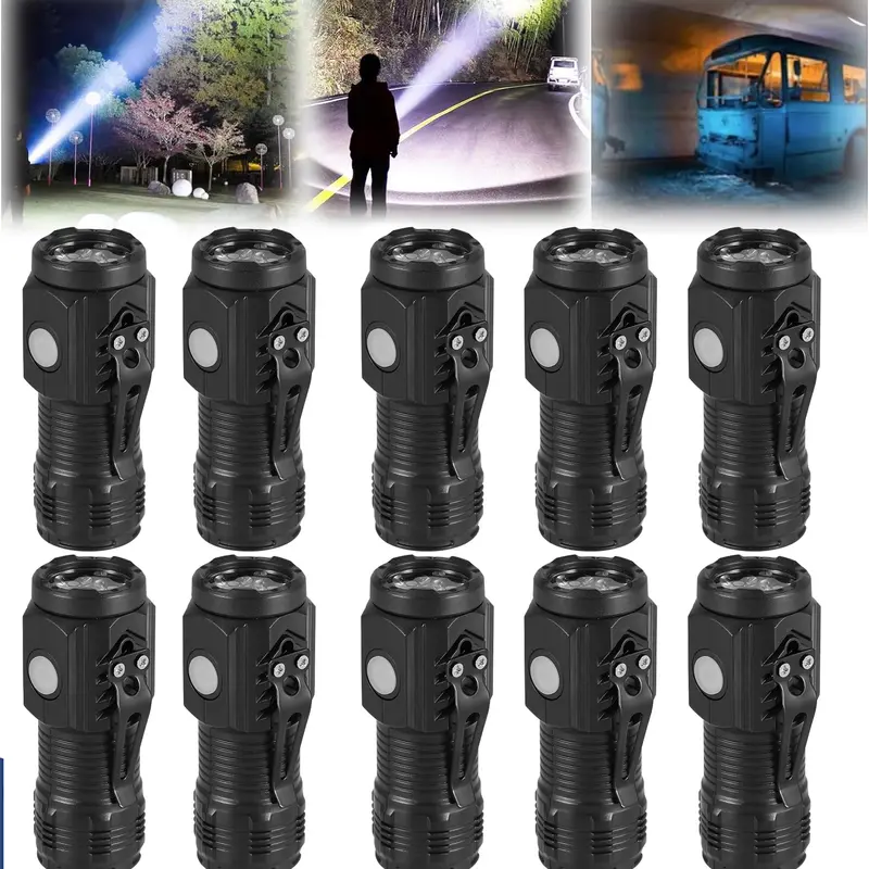Dazone Mini Flashlight, USB Rechargeable LED Flash Light, 5 Modes, Waterproof, Suitable for Outdoor Survival