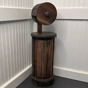 Elegwood Toilet Paper Holder in Espresso - Solid Acacia Wood, Concealment Design