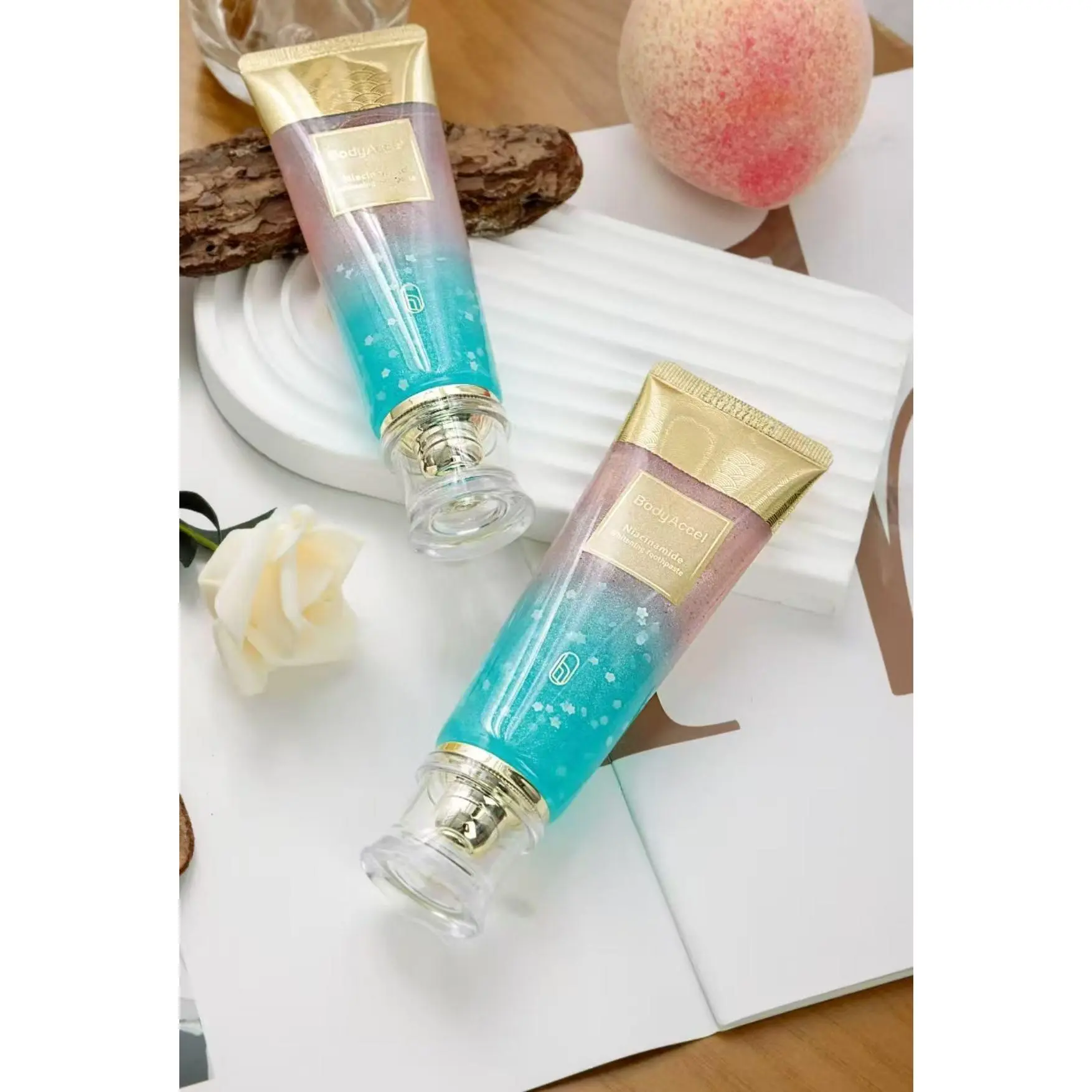 Niacinamide Whitening Toothpaste, BodyAccel Toothpaste, Niacinamide Intensive Whitening Toothpaste, Niacinamide Toothpaste, Stain Removal Toothpaste Natural, Fresh Breath，Packs of two