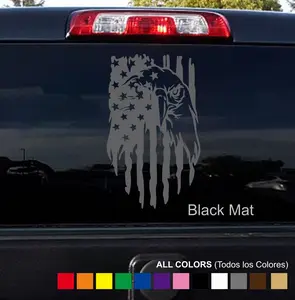 Sticker Bandera Estados Unidos- Adhesive Vinyl Decal:  Flag Usa - for Motorcycle, Car, Boats, Glass Doors and Walls | Different Sizes and Colors Available | Easy installation