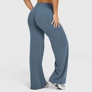 Nude Peach Butt Yoga Pants for Women High Waist Straight Wide Leg Pants High Elasticity Outdoor Fitness Sports Pants casual soft straight leg bottom fitness training pant stretchy knit