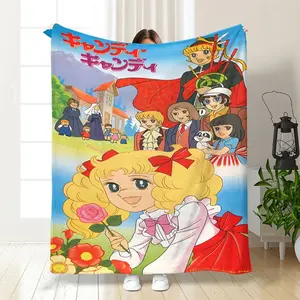 1pc Anime Cartoon Character Reversible Blanket - All-Season Cozy Polyester Throw For Home, Travel, Camping - Hand Washable, Unique Gift For Friends