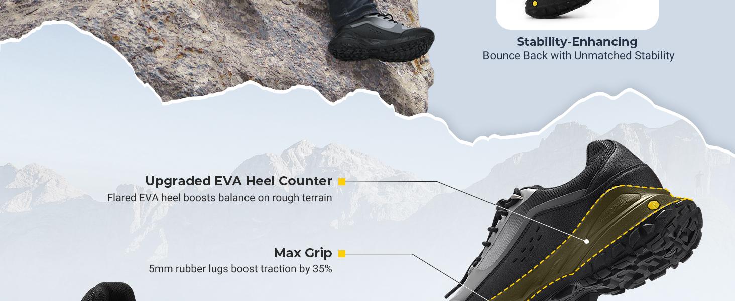 FitVille Men's Extra Wide Hiking Sport Shoes with Quick Laces, Arch Support, Wide Toe Box for Camping and Nature Walks, Casual Training Outdoor Sneakers mens shoes Trail Running Runners