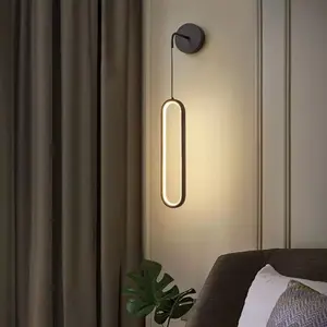 LED Indoor Wall Light, Adjustable Three Color Modern Minimalist Design, Elliptical Geometric Style, Ambiance Lighting for Living Room Bedroom Staircase Hallway